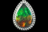 Ammolite Pendant with Sterling Silver and a White Sapphire #175220-1